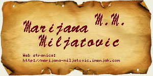 Marijana Miljatović vizit kartica